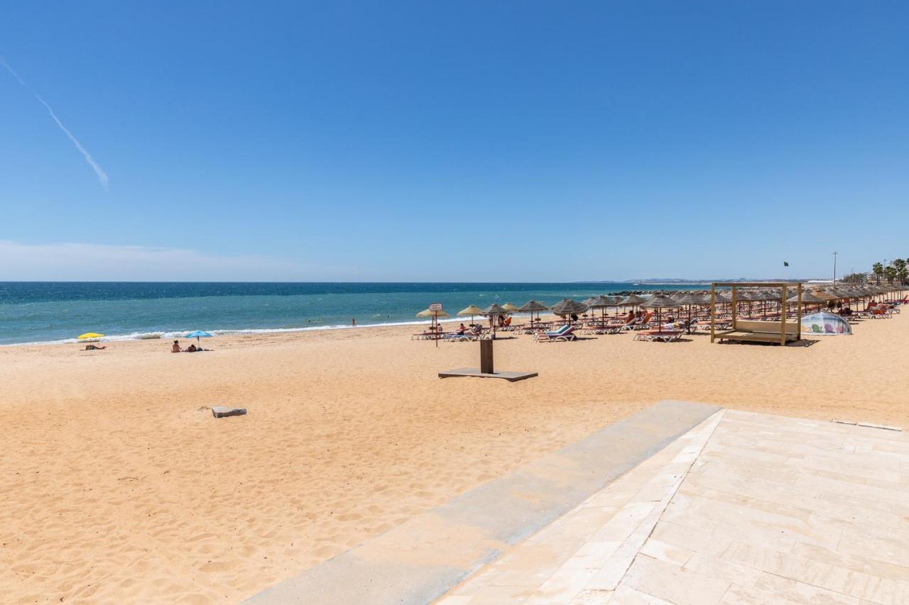 Carteia Superb Front Beach Flat Sea View Balcony Quarteira Exterior foto