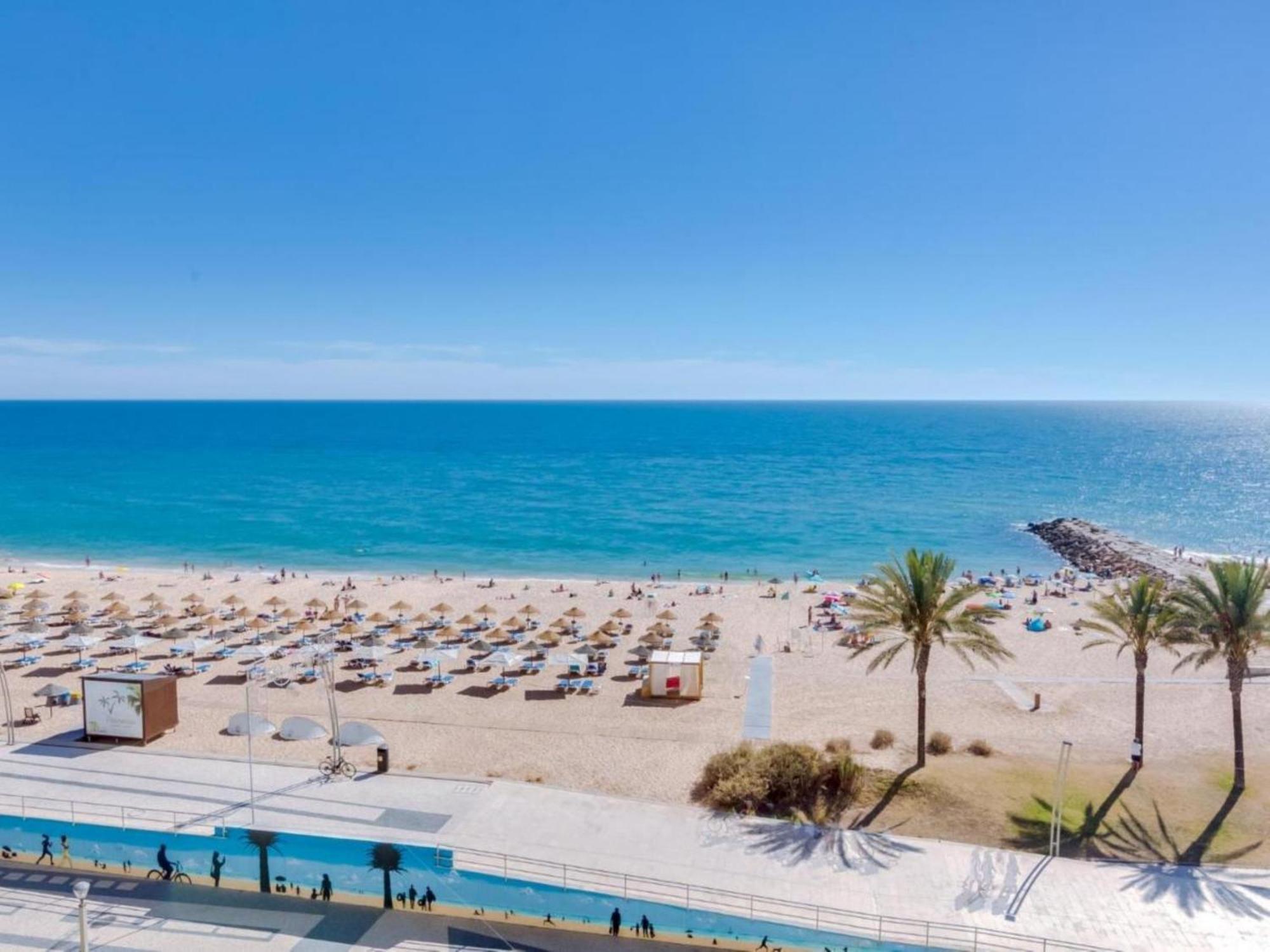 Carteia Superb Front Beach Flat Sea View Balcony Quarteira Exterior foto